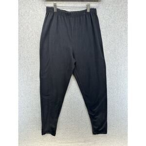 Roamans Womens Sweatpants Size Medium Black Cotton Stretch Elastic Waist